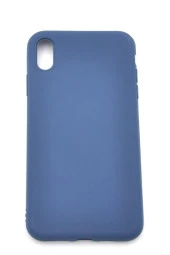 iPhone XS Max Uyumlu Düz Renk Esnek Yumuşak Silikon Kılıf  Rubber İndigo Mavi thumbnail 2