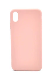 iPhone XS Max Uyumlu Düz Renk Esnek Yumuşak Silikon Kılıf  Rubber Pudra Pembe thumbnail 1