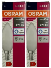 Osram 4,9W (40W) 6400K (Beyaz Işık) E14 Duylu Led Ampul (2 Adet) thumbnail 1
