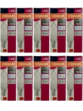 Osram 4,9W (40W) 6400K (Beyaz Işık) E14 Duylu Led Ampul (10 Adet) thumbnail 1
