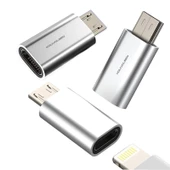 Lightnin 8 pin dişi to mikro usb erkek çevirici şarj adaptörü thumbnail 4