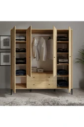 VENATTO Focus 4 Kapılı Dolap (Meşe) (%100Mdf) - 2