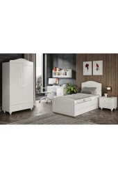 VENATTO Montes Genç Odası - Montes 2 Kapılı Dolap, Romantic Çalışma Masası, Montes Yavrulu Karyola 90X190, Montes Komodin (%100Mdf) thumbnail 1