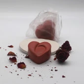 Tardan Doğal El Yapımı Dekoratif Banyo ve El Sabunu Kalp Desenli -Gül Kokulu- 2 Adet - 1