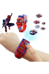 Kumik Spiderman Örümcek Adam Arabalı Ve Projeksiyonlu Saat 6 Farklı Karakteri Duvara Yansıtır - 1