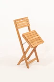 Meya Dekor Sırt ve Oturak Minderli Balkon Bahçe Mutfak 3'lü Bistro Set Katlanır Masa-Sandalye 50x50 Masalı - 5