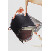 Kadın Vegan Deri Clutch Fermuarlı Kahverengi Baskılı Omuz Çantası - 5