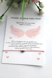 20 Adet Melek Kanadı Konsept Kuşe Kartlı Gold Kalp Bileklik - Anneler Günü Hediyesi -  Jelatinli thumbnail 1