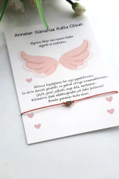 20 Adet Melek Kanadı Konsept Kuşe Kartlı Gold Kalp Bileklik - Anneler Günü Hediyesi -  Jelatinli thumbnail 2