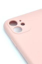 iPhone 11 Uyumlu Düz Renk Esnek Yumuşak Silikon Kılıf  Rubber Pembe thumbnail 3