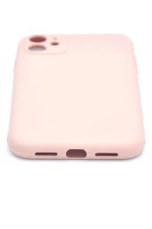iPhone 11 Uyumlu Düz Renk Esnek Yumuşak Silikon Kılıf  Rubber Pembe thumbnail 4