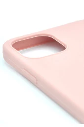 iPhone 12 Pro Uyumlu Düz Renk Esnek Yumuşak Silikon Kılıf  Rubber Pembe thumbnail 3