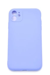 iPhone 11 Uyumlu Düz Renk Esnek Yumuşak Silikon Kılıf  Rubber Açık Mor thumbnail 2