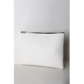 Kadın Vegan Deri Clutch Fermuarlı Beyaz Nota Figürlü Baskılı Omuz Çantası - 2