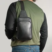Lederax Hakiki Deri Çapraz Omuz Çantası Çift Taraf Askılı Bodybag - 3