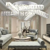 Apliqa LİYA BÜYÜK KROM KRİSTAL TAŞLI LED AVİZE thumbnail 1