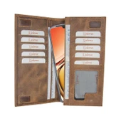 Lederax Eskitme Hakiki Deri Mıknatıslı Telefon Bölmeli Portföy Cüzdan thumbnail 2