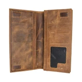 Lederax Eskitme Hakiki Deri Mıknatıslı Telefon Bölmeli Portföy Cüzdan thumbnail 4