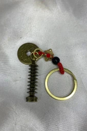 Feng Shui Bereket Şans Mutluluk Ejderha Çin Paralı Feng Sui Pagoda Anahtarlık - 1