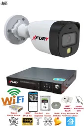 FURY 1 Kameralı 1080P 2Mp Görüntü Gece Renkli Full Hd Ultra Led Gece Renkli Güvenlik Kamerası Seti 1 TB thumbnail 2