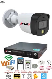 FURY 1 Kameralı 1080P 2Mp Görüntü Gece Renkli Full Hd Ultra Led Gece Renkli Güvenlik Kamerası Seti 500GB thumbnail 2