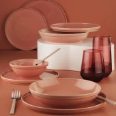 Kütahya Porselen Fit-C 24 Parça Yemek Seti Turuncu FİTC24Y2A740156 - 2