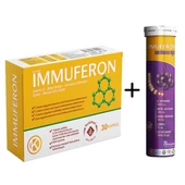 İmmuferon - Beta Glucan + Vitamin C + Çinko + Kara Mürver içerikli 2'li Kofre Gıda Takviyesi thumbnail 2