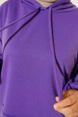 Kapüşonlu Oversize Sweat Mor thumbnail 4