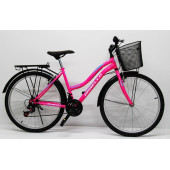 Dorello Pembe 26 Jant Bisiklet Dorello Bisiklet 2650 Bisiklet Çamurluğu Sepetli Bisiklet Pembe Bisiklet - 1