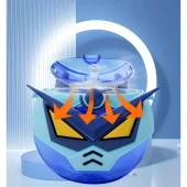 Coco Smile Cocosmile Özel Kutulu 630 ml Pipetli Robot Temalı Tritan Su Matarası -Boyun Askılı Beyaz - 4