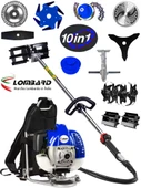 Lombard İtalia 543 LB TURBO 10 İn 1 Sırt Tipi Ot Çim Biçme Tırpanı + Toprak Eşeleme+ Akrobat Çapa Aparatı - 1