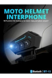 Intercom Bt12 Bluetooth Motosiklet Kask Kulaklığı - 5