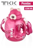 TKK VVA1200 ML Çift Kullanım Pipetli/Rahat içim Bpa İçermeyen Askılı Tritan Su Matarası FFTKK1002-1200ML - 10
