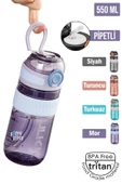 TKK 550 ML Pipetli Bpa İçermeyen Taşıma Kulplu Tritan Su Matarası FFTKK1016-550MLPipetli - 4