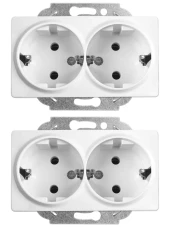 Viko Linnera İkili Topraklı Priz Beyaz 90440056 (Çerçeve Dahil) (2 Adet) thumbnail 1