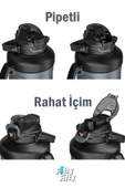 TKK 1650 ML Profesyonel Kamp Matarası/Çelik Termos Çift Kullanım Pipetli/Rahat İçim 12/24 Yalıtım -20281650 - 6