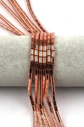 Rose Renkli Hematit Dizi 4 x 6 mm Silindir Kesim thumbnail 1