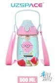 Uzspace Pipetli 500 Ml Boyun Askılı Tritan Çocuk Su Matarası -Kutulu- FFUZ2201500 - 8