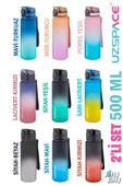 Uzspace 2'li Tritan Matara Seti 500 ml Çift Renk Softtouch FF Collection Tritan Su Matarası - 1