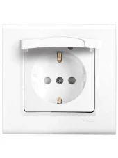 Viko Linnera Topraklı Çoçuk Korumalı Kapaklı Priz Beyaz 90440012 (Çerçeve Dahil) (4 Adet) - 3