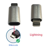 Mikro usb erkek to Lightning erkek çevirici şarj adaptörü thumbnail 4