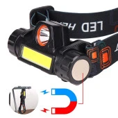 Şarjlı Kafa Lambası Bisiklet Reflektörü Ledli Kamp Kafa Feneri El Feneri 2 Modlu Mıknatıslı thumbnail 7