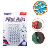 Kendinden Yapışkanlı Banyo Lavabo Mutfak Askılık Şeffaf Plastik Sağlam Asma İz Bırakmayan Mini Askı 20 Adetli Set - 1
