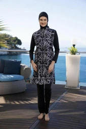 Estiva 24937 Dalga Desenli  Tam Boy Tesettür Mayo thumbnail 5