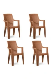 Almina Plastik Sandalye Bahçe Balkon Ve Teras Sandalyesi 4 Adet - 1