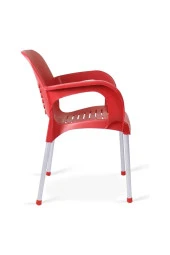 Almina Plastik Sandalye Metal Ayaklı Bahçe Balkon Ve Teras Sandalyesi 4 Adet - 2