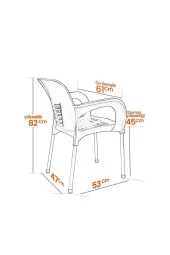 Almina Plastik Sandalye Metal Ayaklı Bahçe Balkon Ve Teras Sandalyesi 6 Adet thumbnail 2