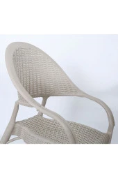 Almina Bambu Rattan Sandalye Kollu Koltuk Dayanıklı Bahçe Balkon Ve Teras Sandalyesi 2 Adet thumbnail 1