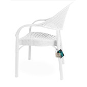 Hesapli Rattan Bambu Koltuk Beyaz- Plastik Bahçe Sandalyesi 6 Adet - 2