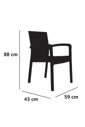 Violet Trend Lüx Rattan Koltuk Rattan Desen Bahçe Koltuğu Balkon Bahçe Teras Sandalye Cappuccino 4'Lü Set - 1